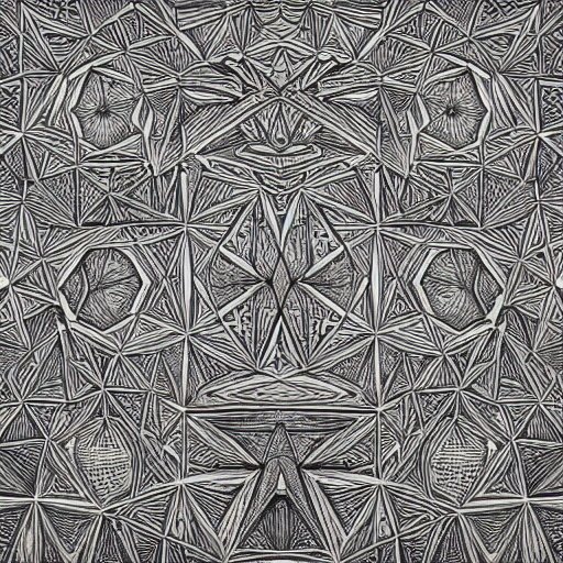 Geometrically surreal wall crack, extremely high detail, photorealistic, intricate line drawings, dotart, album art in the style of James Jean