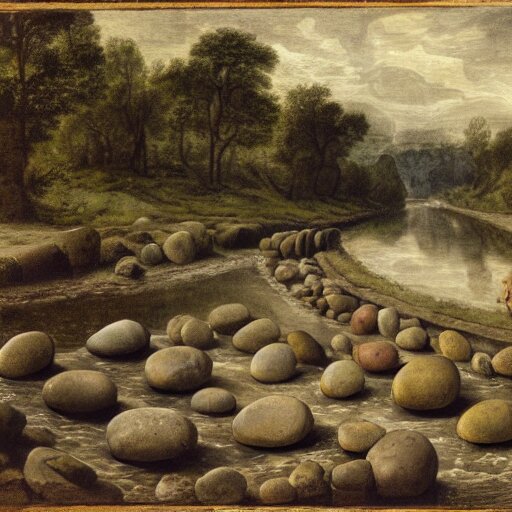 detailed footage of european hunger stones in a river, photographic journalism, realistic, european river, 1 6 1 6 writing 