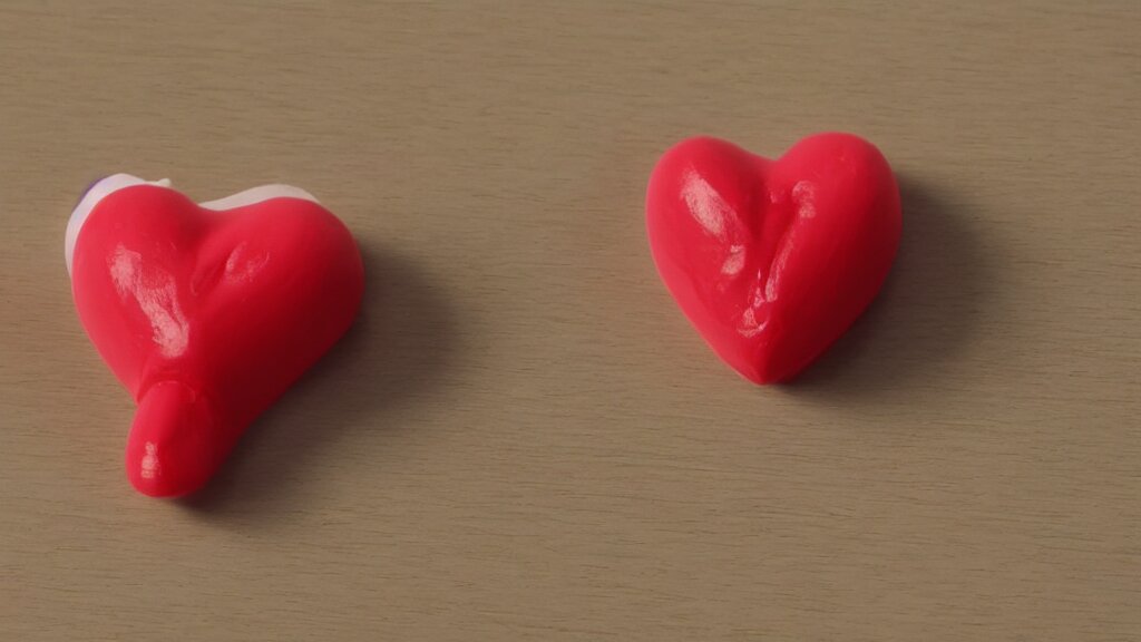 a 3d glue model of a heart