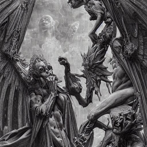 disasterpiece gothic church gargoyles midnight, by Edgar Maxence and Ross Tran and Michael Whelan and Da Vinci, intricate line drawings, by Edgar Maxence and Ross Tran and Michael Whelan, 4k resolution