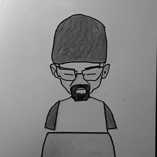 Child's drawing of Walter White Smoking Cigarettes, Simple, Paper, with a Digital Filter to Give a Graphic Feel. Change the cooking meth to cigarettes, and add a digital filter to give a more graphic feel.