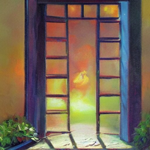beautiful oil painting. Perhaps the greatest faculty our minds possess is the ability to cope with pain. Classic thinking teaches us of the four doors of the mind, which everyone moves through according to their need. First is the door of sleep. Sleep offers us a retreat from the world and all its pain. Sleep marks passing time, giving us distance from the things that have hurt us. When a person is wounded they will often fall unconscious. Similarly, someone who hears traumatic news will often swoon or faint. This is the mind's way of protecting itself from pain by stepping through the first door.