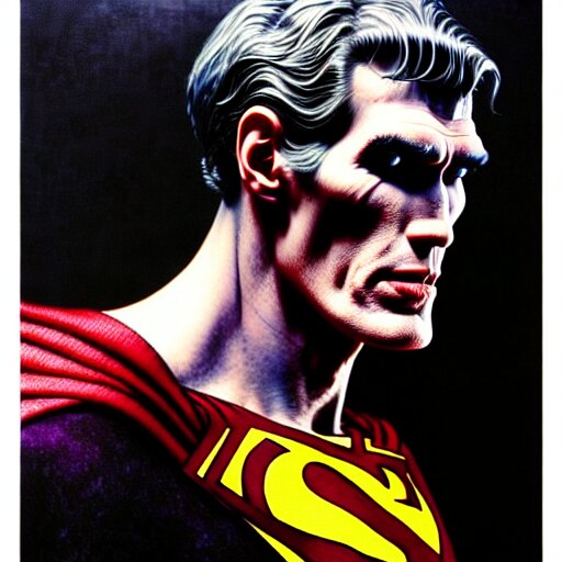 uhd photorealistic portrait of lurch as superman, by amano, ayami kojima, lisa frank, zdzislaw beksinski, arthur rackham, and dariusz zawadz masterpiece, cinematic composition, dramatic pose, studio lighting, hyperdetailed 