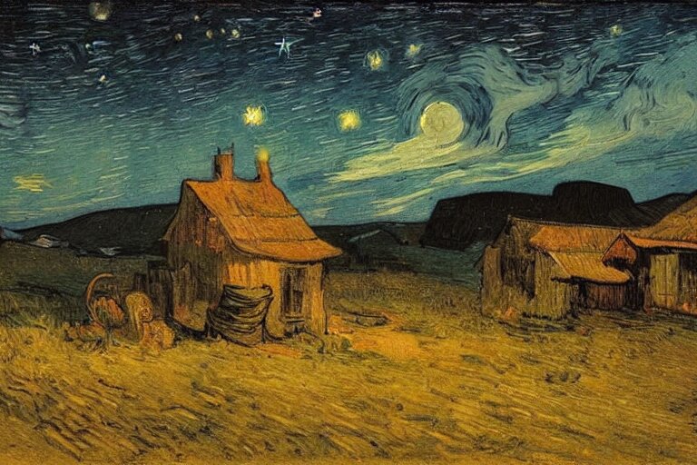 night sky with clouds and stars, colorful, beautiful, national geographic, very detailed, oil painting, canvas, Theodor Kittelsen, Hermann Hendrich, Vincent van Gogh