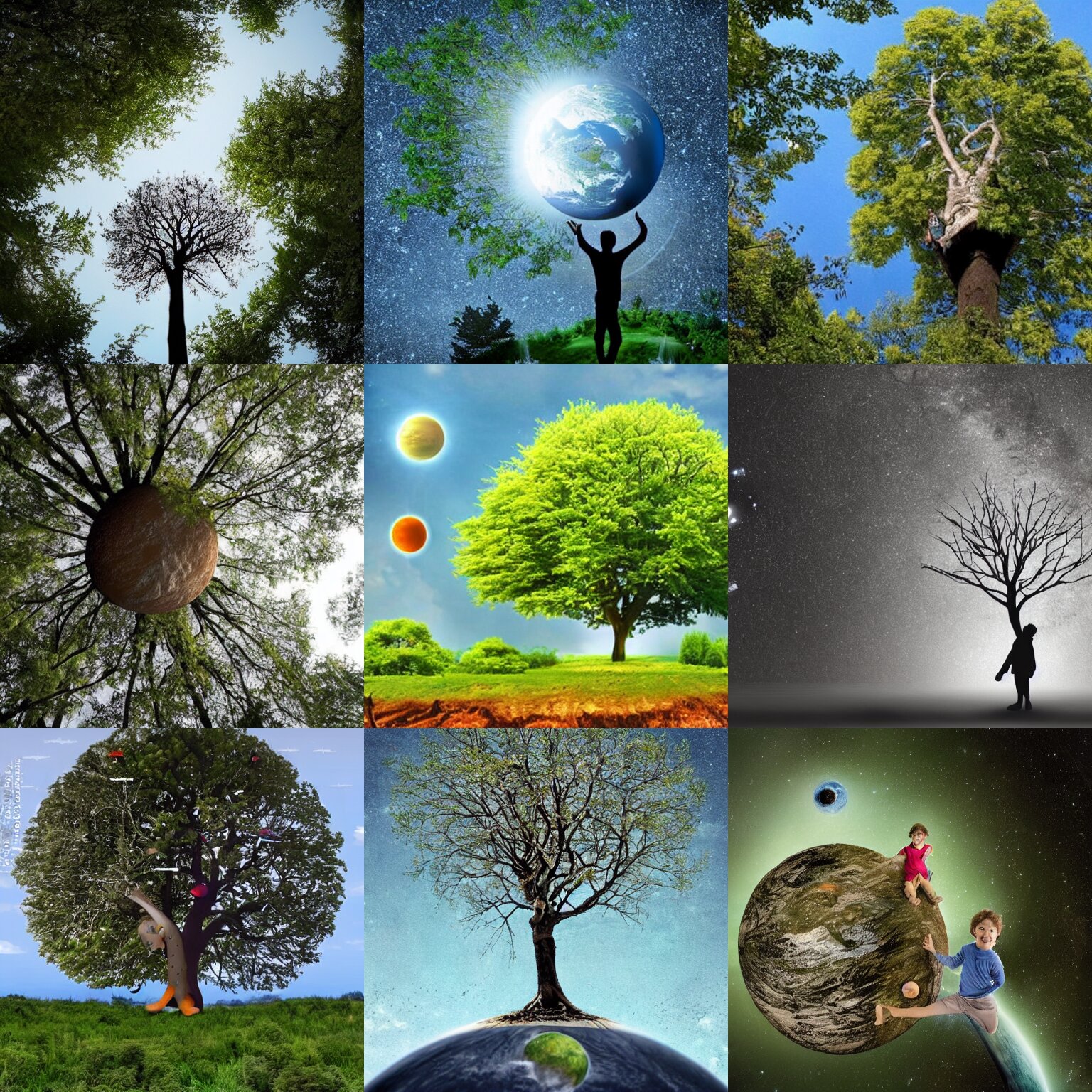Une planète si petite qu'il y a un seul arbre dessus.