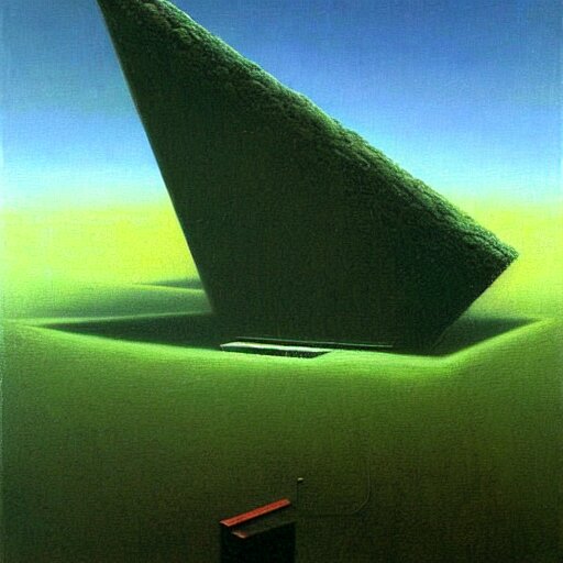 video game console, painting by zdzisław beksinski 