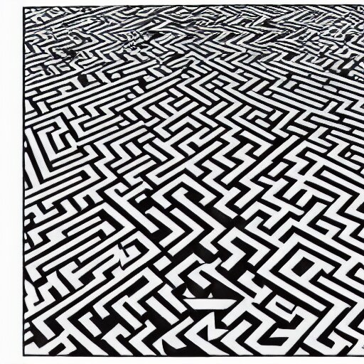 A photo of a real-life maze , by mc escher , Studio Lighting, High Detail, 4K, Title-Shift, Hyperrealism