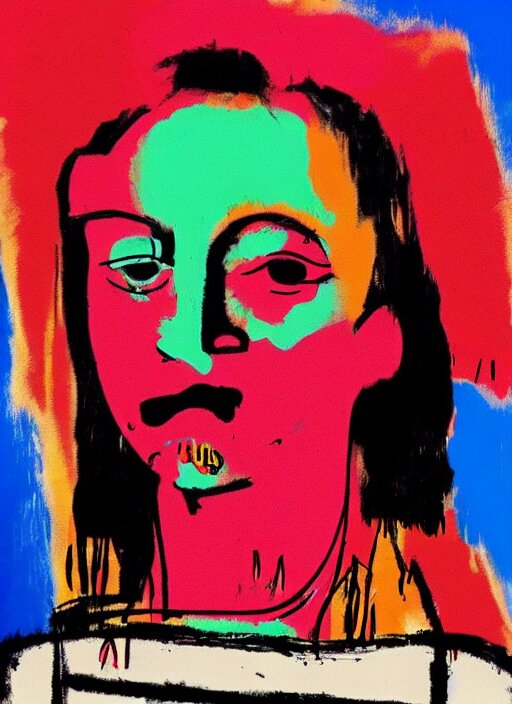 monalisa in the style of jean-michel basquiat