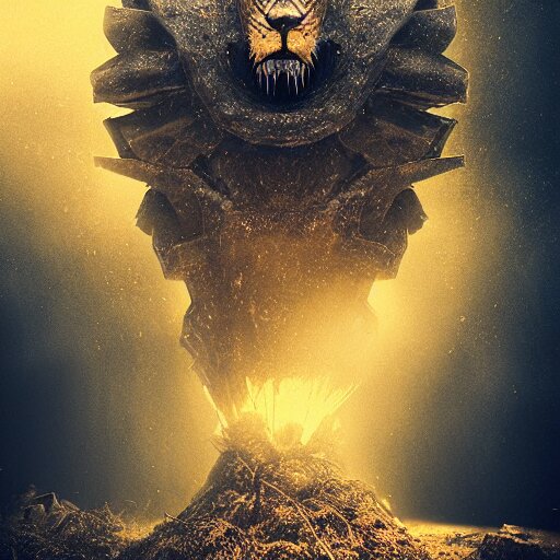 lion as dark souls boss by Mike Winkelmann