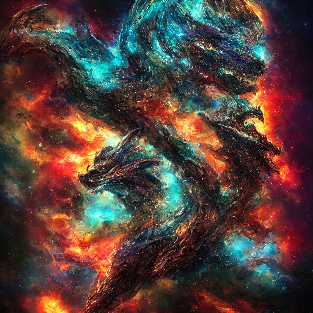 A portrait of a dragon made of stones in a nebula explosion, trending on artstation, digital art,