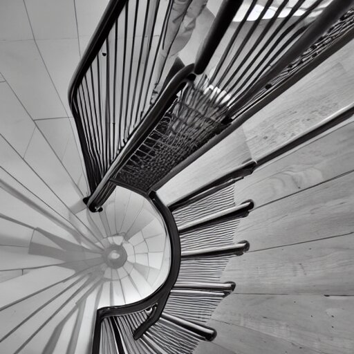 a view down a flight of stairs