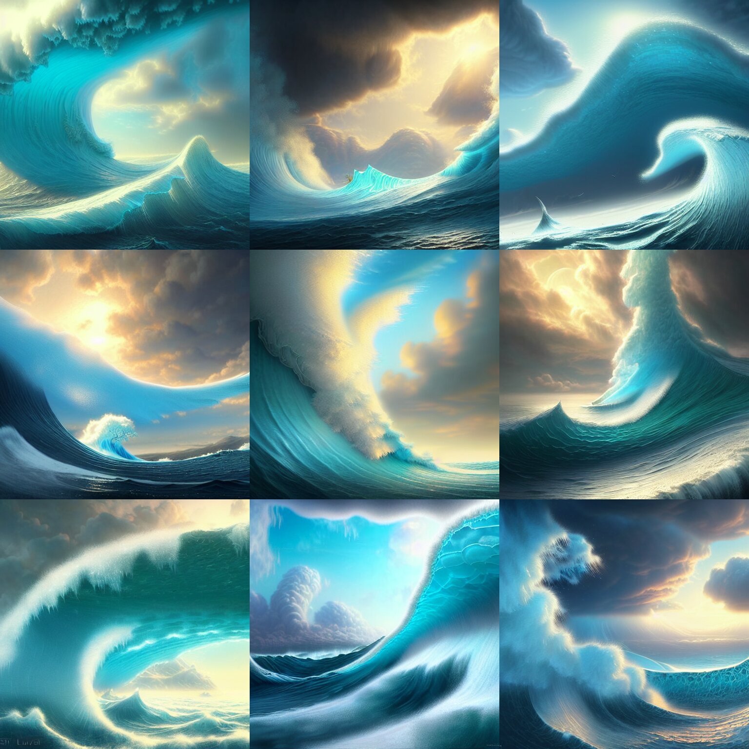 beautiful digital fantasy illustration of a a giant wave in the sky, a detailed matte painting by Dan Luvisi, cgsociety, fantasy art, highly detailed, soft lighting, rendered in octane, masterpiece, very very very aesthetic