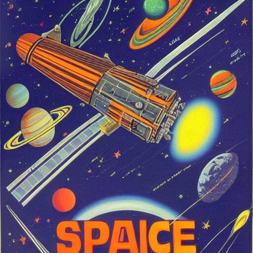 space probe, symmetric, highly detailed, 4 k, 1 9 6 0 poster Effects: increase contrast, increase brightness, add a halo