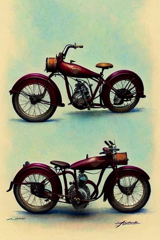 Add a 1960s Indian motorcycle and Neon colors.