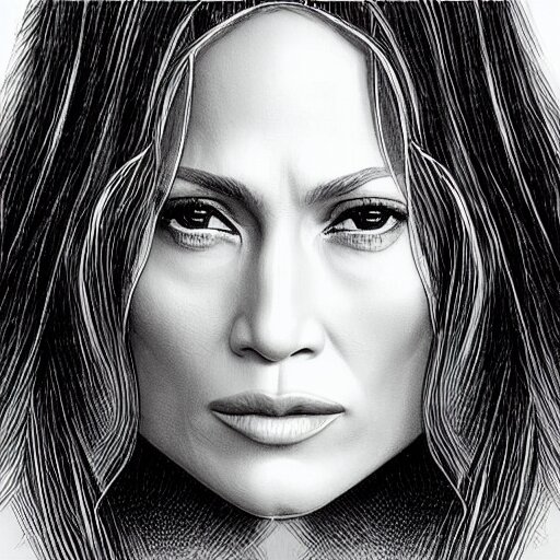 “ jennifer lopez retro minimalist portrait by jean giraud, moebius starwatcher comic, sharp, smooth face, 8 k ”