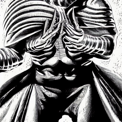 precisely drawn illustration of a god made out of helical eyes, wide angle, sharp, fine details, french comic style, vibrant realistic colors, full color, heroic fantasy, intense line art, 8 k, precise linework, realistic, in the style of heavy metal comics and richard corben and moebius 