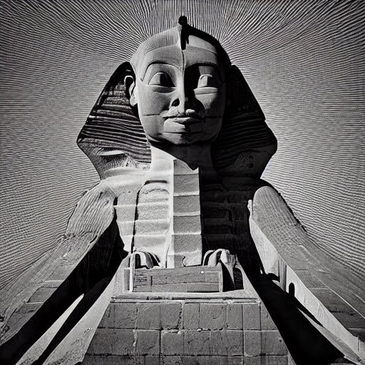 distorted biometric parametric sphinx in a void, highly realistic, photography ultrafine detail, chiaroscuro, private press, associated press photo, angelic photograph, masterpiece