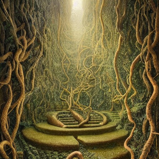 intricate stunning highly detailed illustration of the inca lost city of gold, 🌱, by agostino arrivabene and vladimir kush, blood rivers running through stairs, surreal, digital painting, ultra realistic, dramatic lighting, twisted vines, lush plants, gold, inca, pristine water, artstation 