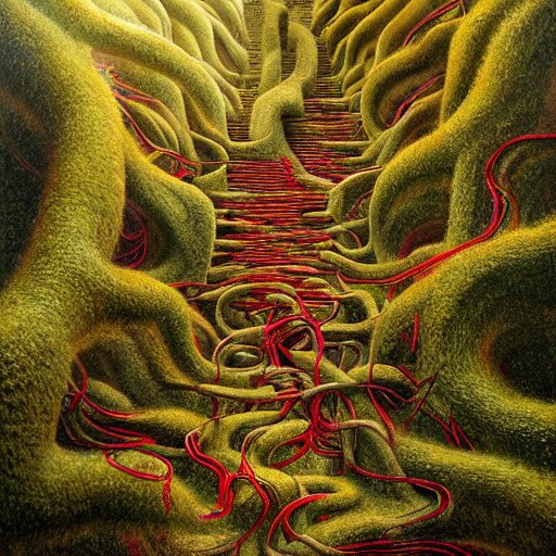 intricate stunning highly detailed illustration of the inca lost city of gold, red 🌱, by agostino arrivabene and vladimir kush, blood blood blood rivers running through stairs, surreal, digital painting, ultra realistic, dramatic lighting, twisted vines, lush plants, gold, inca, pristine water, artstation 