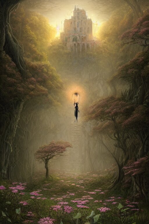 wonderdream faeries lady digital art painting fantasy by hubert robert and lee madgwick and roger dean and jacek yerka, dan mumford and alex grey style, soft lighting, 4 k hd wallpaper illustration character design concept joy atmospheric lighting 