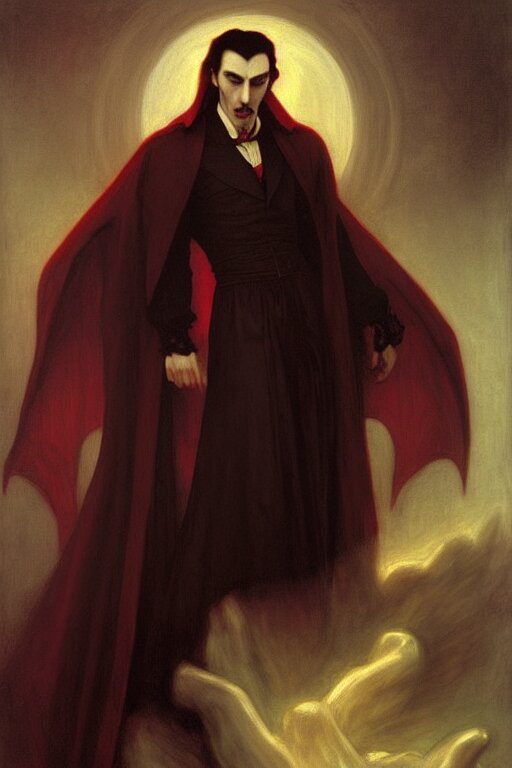 Dracula, Painting by Rossetti Bouguereau, Detailed Art, ArtStation. make him a vampire