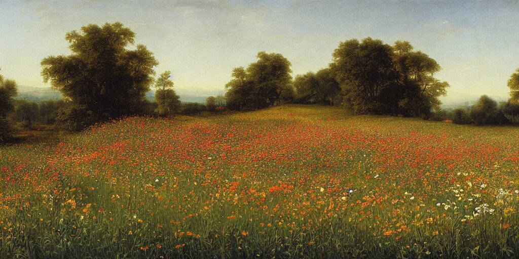 field of flowers artwork by eugene von guerard 