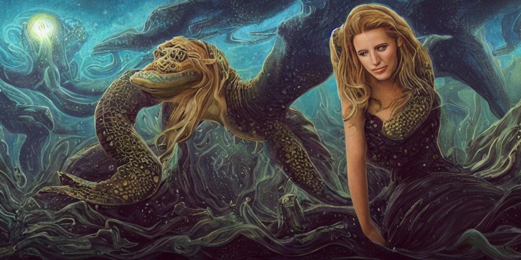 mermaid princess with dolphin