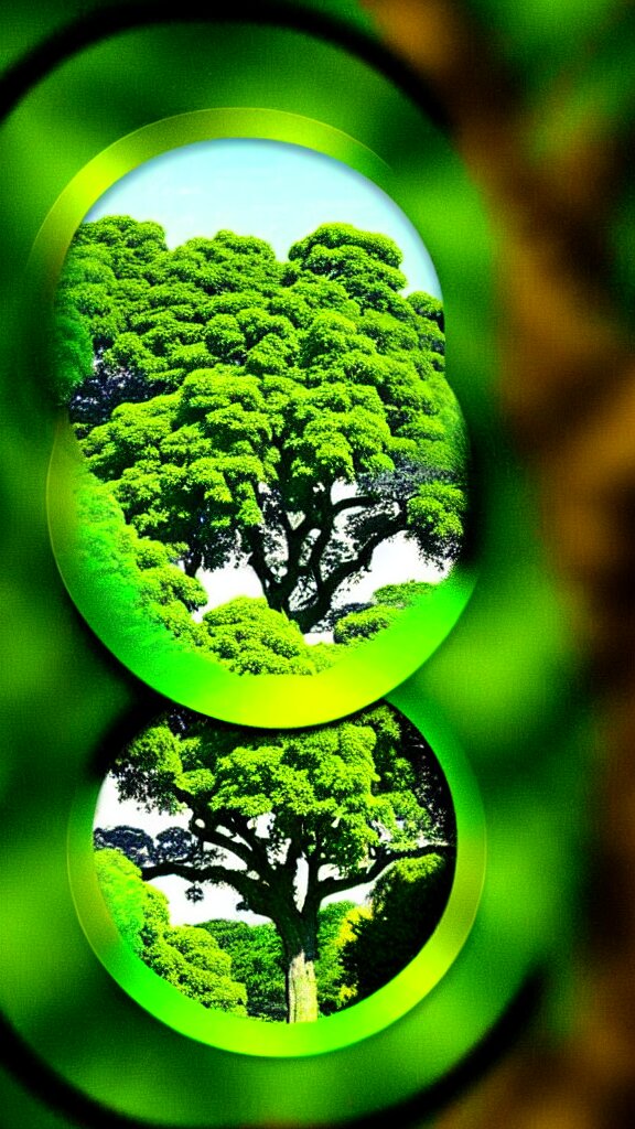 a grainy image of the garden of Eden as seen through a telephoto lens. There are verdant plants and golden structures poking through the tree canopy but the energy surrounding the garden is distorting the view. Camera viewfinder frame telephoto photorealistic hyperdetailed