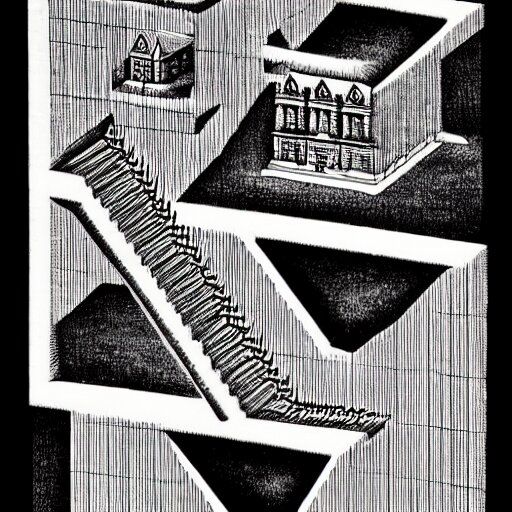 knowledge, drawing by mc Escher