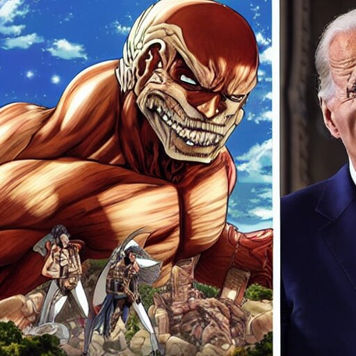 Joe Biden Attack On Titan anime style