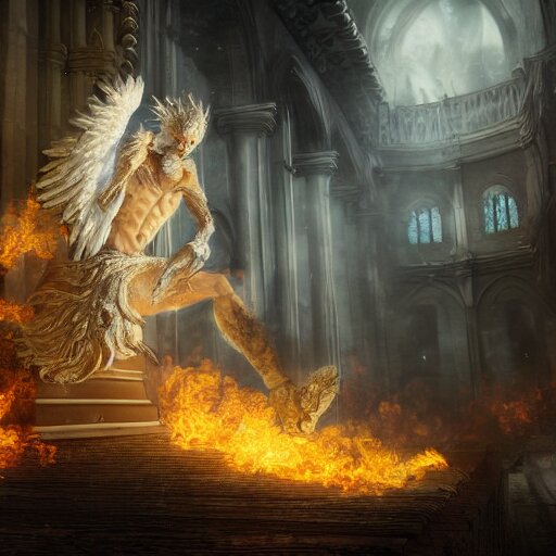 Angel on fire
