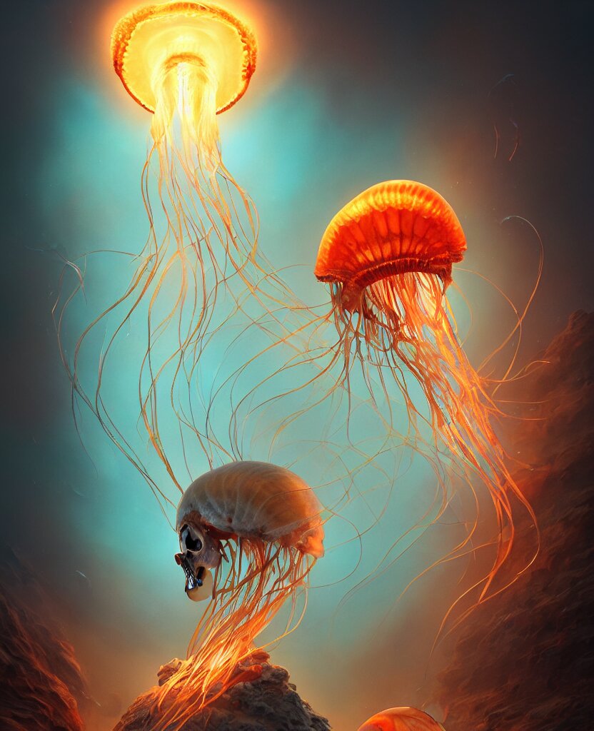 goddess unearth creature masked portrait. jellyfish phoenix head, nautilus, butterfly, skull, ice and fire, bioluminiscent creatures, intricate artwork by Tooth Wu and wlop and beeple. octane render, trending on artstation, greg rutkowski very coherent symmetrical artwork. cinematic, hyper realism, high detail, octane render, 8k goddess unearth creature masked portrait. jellyfish phoenix head, nautilus, butterfly, skull, ice and fire, bioluminiscent creatures, intricate artwork by Tooth Wu and wlop and beeple. octane render, trending on artstation, greg rutkowski very coherent symmetrical artwork. cinematic, hyper realism, high detail, octane render, 8k