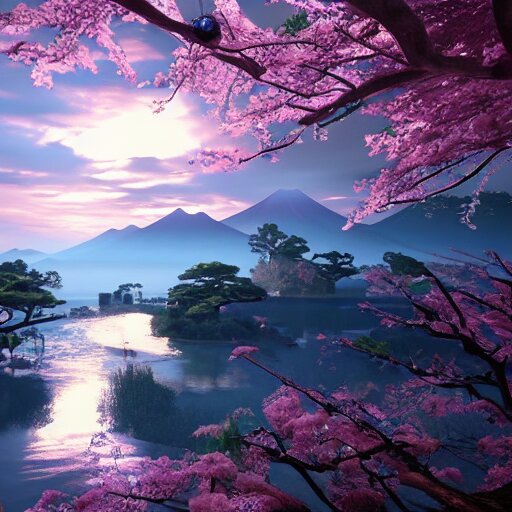 japan, hyperrealistic, 4 k, unreal engine, highly detailed, dramatic lighting, magical, beautiful 