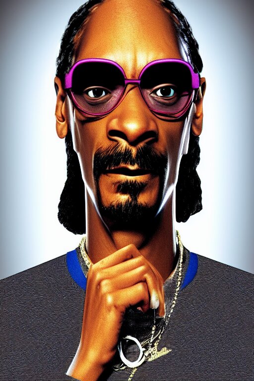 snoop dogg, 3 d rendered pixar character, smokey background and make him look like a real snoop Dogg