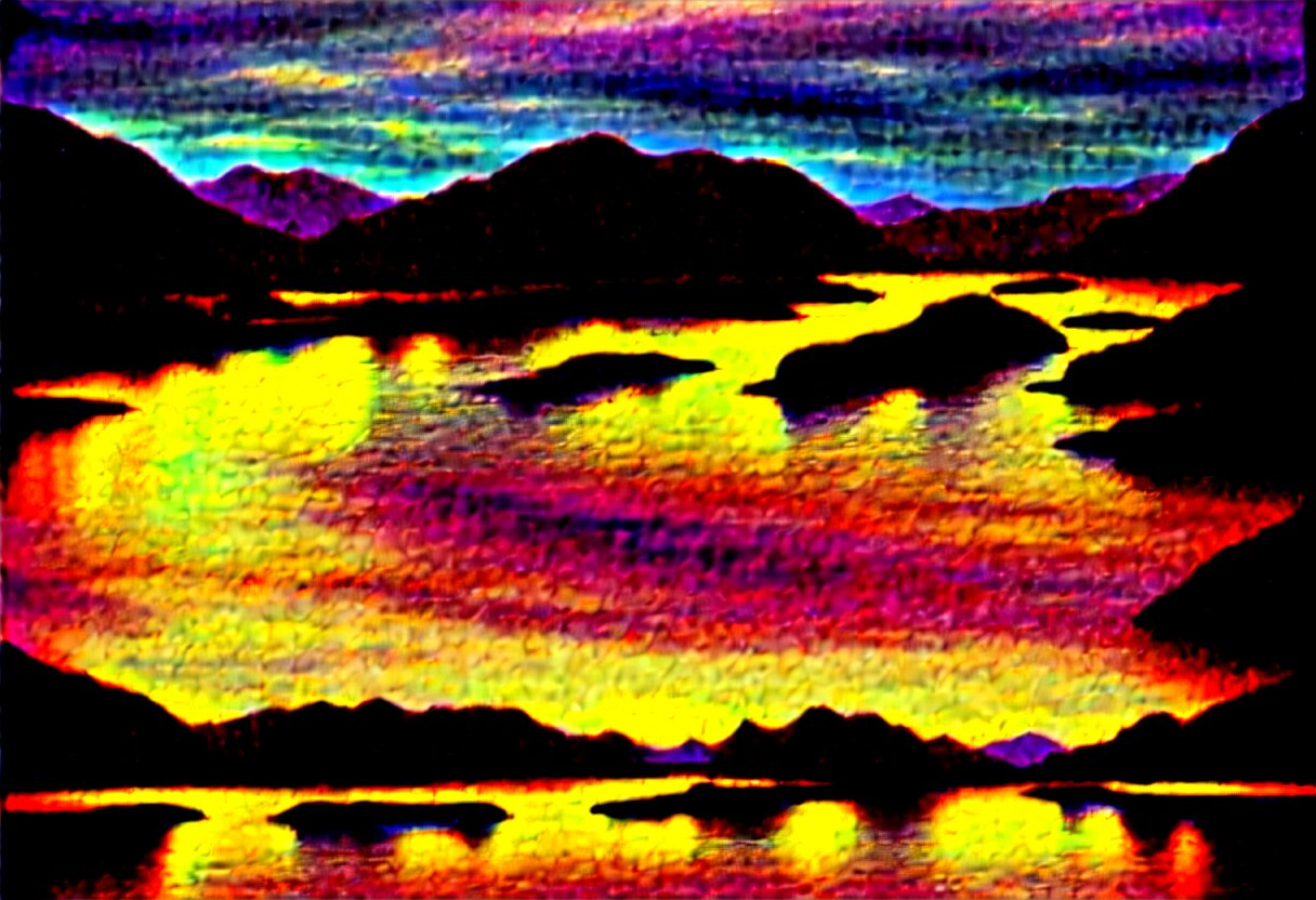 a river running past a cozy cabin in mountain side, night, heavy rain, colorful, classic painting, award winning, highly detailed 