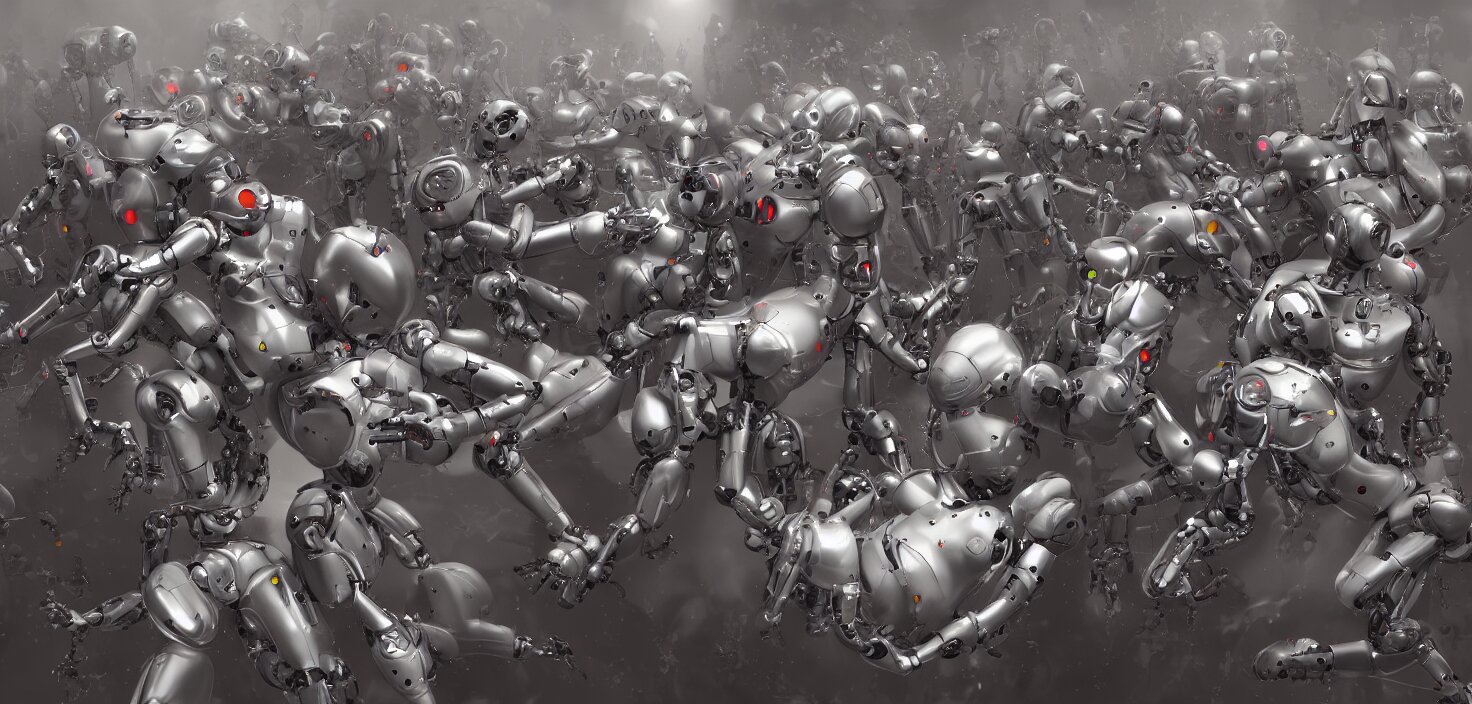 robot orgy, digital art CGSociety