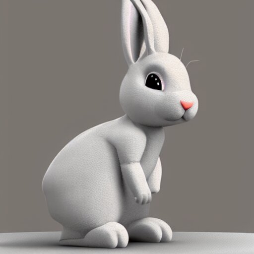 stanford bunny, siggraph technical paper. Talking bunny that says “take me home with you, please?”, jumps up and down and spins around