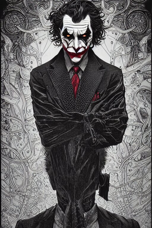 colorful!!! joker portrait by laurie greasley and hans bellmer, ( ( clowning by gustave dore ), ultraclear intricate, sharp focus, highly detailed digital painting illustration, concept art, masterpiece. clowns