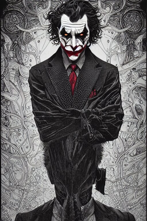 colorful!!! joker portrait by laurie greasley and hans bellmer, ( ( clowning by gustave dore ), ultraclear intricate, sharp focus, highly detailed digital painting illustration, concept art, masterpiece. clowns