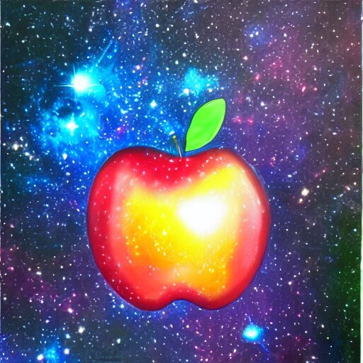 galaxy colored apple