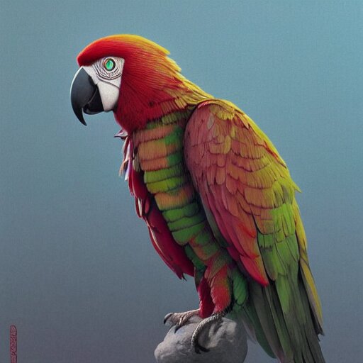A parrot sitting on the tree of glaciers hills 
