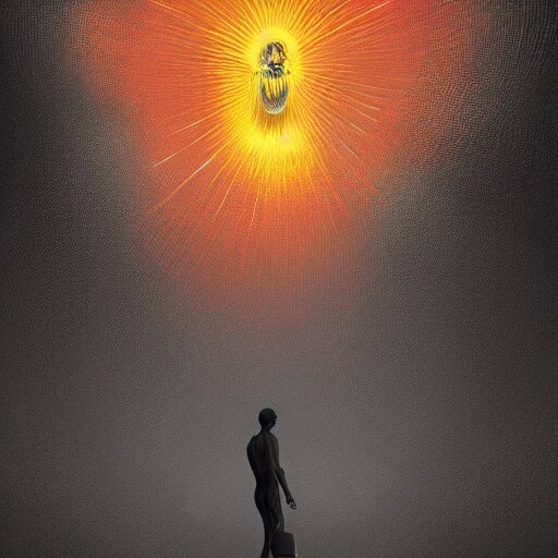 A Black background 3@ portrait of a man with an exploding head by Zdzisław Beksiński and Ilya Repin,In style of Abstract.digital illustration,Ray tracing,hyper detailed,sharp focus,4k