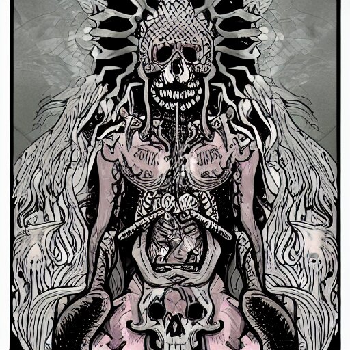 a death god lacking the world, digital illustration, 