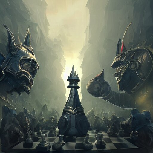 a giant black chess knight statue, chess, battlefield background, bright art masterpiece artstation. 8 k, sharp high quality artwork in style of jose daniel cabrera pena and greg rutkowski, concept art by tooth wu, hearthstone card game artwork, chess piece 