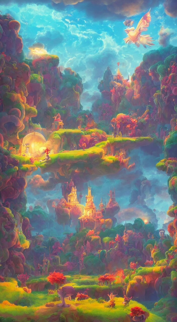 magic background game design with miss pokemon woolly :: painting overlay by beeple by Raffaello Sanzi and Chao Teng Zhao :: centered,pixar and dremwork artstation, smooth, sharp focus, octane render, 3d rim light, with a baby blue or light blue patina. Add a light blue or baby blue patina to parts of the background.