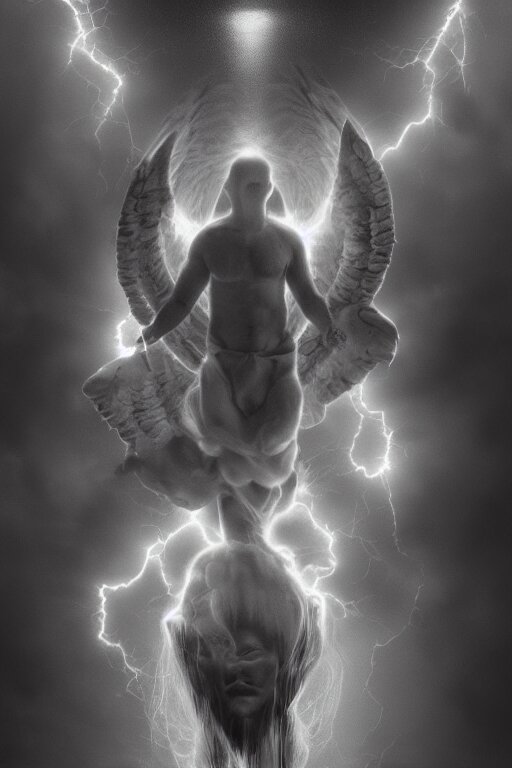 The last portrait of Mac Miller, Heavenly, Hellish, Divinity, Hope, Ethereal, Symmetry, Atmospheric Lighting, artstation trending, good versus evil, ladders, angelic, the divine feminine, drama masks, Pittsburg, Blue Slide Park, Most Dope, environment concept, Rendered in Octane, trending on artstation, cgsociety, moody lighting rendered by octane engine, environment 8K artstation, cinematic lighting, intricate details, 4k detail post processing, hyperealistic, octane render, photo realism