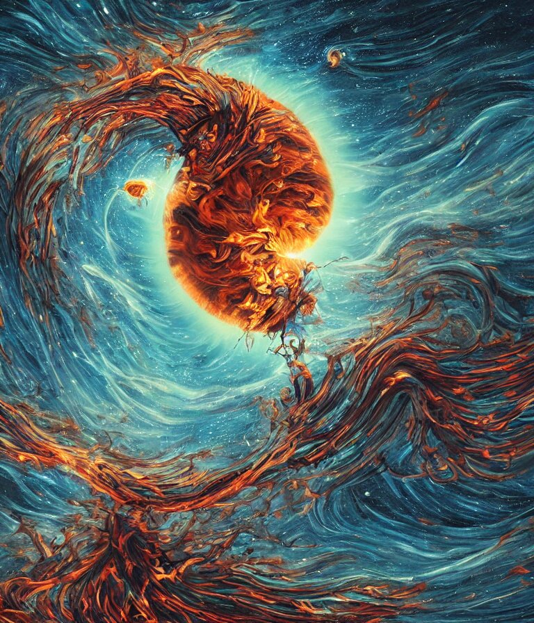 impressive ominous cinematic fantastic realism comic book style painting of a spiraling exploding sun launching flowers across the starry night sky, strange bouquets, lighting impressive masterpiece hyper ultra detailed intricate sharp focus 8 k realistic illustration canon eos r 3 fujifilm x - t 3 0 sony alpha, artgerm colorful!!!, trending on artstation behance cgsociety, octane render nvidia raytracing demo 