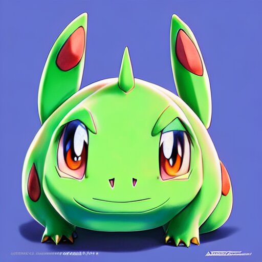 Pokemon Bulbasaur portrait Pixar style by Artgerm and Tom Bagshaw