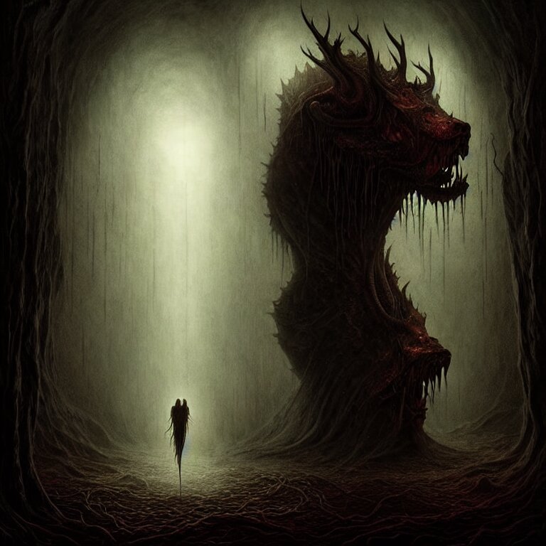 epic professional digital art of terrible hunger, atmospheric lighting, drawn, complex, detailed, foreboding, mysterious, mystical, leesha hannigan, wayne haag, reina rocin, ignacio fernandez rios, mark ryden, iris van herpen, epic, stunning, magnificent, a lot of wow, cinematic, masterpiece 