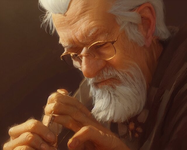 beautiful lifelike award winning marble stone carving bust of terry pratchett trending on art station artgerm greg rutkowski alphonse mucha museum quality cinematic atmospheric